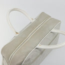 CHANEL Sports Line Matelasse Boston Bag Canvas Gray Silver CC Auth bs36613-14