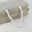 CHANEL Sports Line Matelasse Boston Bag Canvas Gray Silver CC Auth bs36613-6