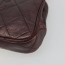 CHANEL Matelasse Waist Bag Lamb Skin Bordeaux Gold CC Auth bs36614A-10