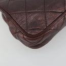 CHANEL Matelasse Waist Bag Lamb Skin Bordeaux Gold CC Auth bs36614A-11