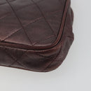 CHANEL Matelasse Waist Bag Lamb Skin Bordeaux Gold CC Auth bs36614A-12