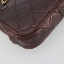 CHANEL Matelasse Waist Bag Lamb Skin Bordeaux Gold CC Auth bs36614A-13