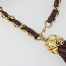 CHANEL Matelasse Waist Bag Lamb Skin Bordeaux Gold CC Auth bs36614A-15