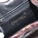 CHANEL Matelasse Waist Bag Lamb Skin Bordeaux Gold CC Auth bs36614A-17