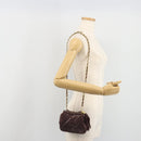 CHANEL Matelasse Waist Bag Lamb Skin Bordeaux Gold CC Auth bs36614A-24