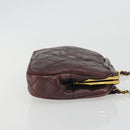 CHANEL Matelasse Waist Bag Lamb Skin Bordeaux Gold CC Auth bs36614A-4