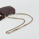 CHANEL Matelasse Waist Bag Lamb Skin Bordeaux Gold CC Auth bs36614A-7
