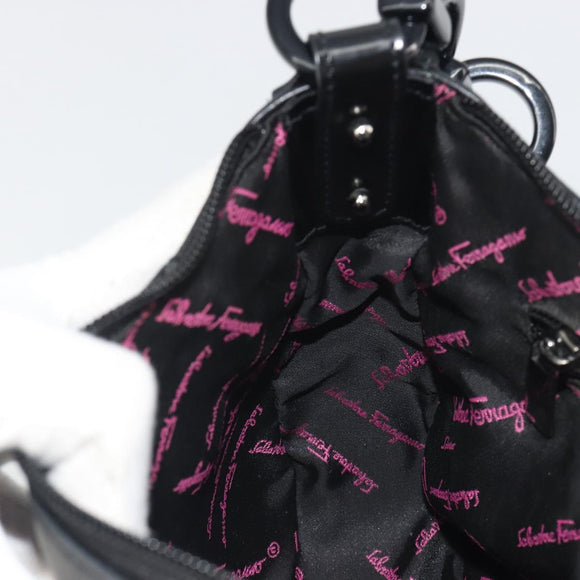 Salvatore Ferragamo Shoulder Bag Leather Black Auth bs36615V