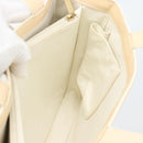 CHANEL Tote Bag Patent leather Ivory Gold CC Auth bs36616-18
