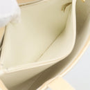 CHANEL Tote Bag Patent leather Ivory Gold CC Auth bs36616-20