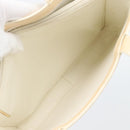 CHANEL Tote Bag Patent leather Ivory Gold CC Auth bs36616-21
