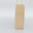 CHANEL Tote Bag Patent leather Ivory Gold CC Auth bs36616-3