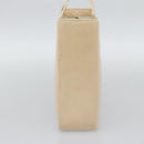 CHANEL Tote Bag Patent leather Ivory Gold CC Auth bs36616-4