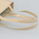 CHANEL Tote Bag Patent leather Ivory Gold CC Auth bs36616-7