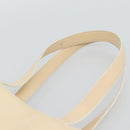 CHANEL Tote Bag Patent leather Ivory Gold CC Auth bs36616-8
