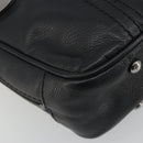 CHANEL Choco Bar Line Hand Bag Leather Black Silver CC Auth bs36617-15