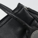 CHANEL Choco Bar Line Hand Bag Leather Black Silver CC Auth bs36617-9