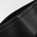CHANEL Choco Bar Line Hand Bag Leather Black Silver CC Auth bs36617-10