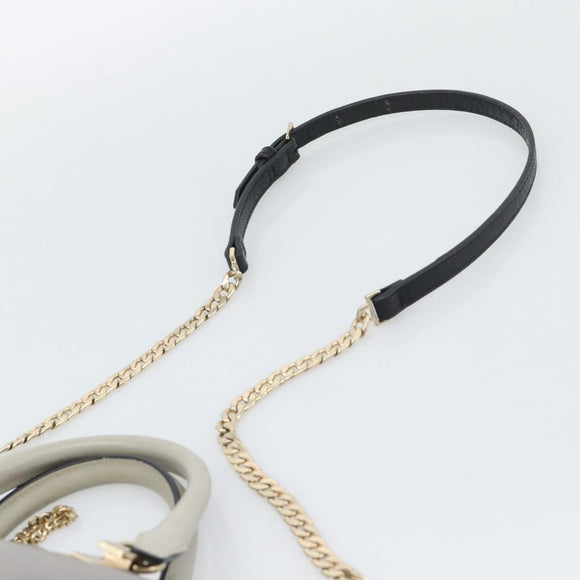 Chloe Hand Bag Leather 2way Gray Gold Auth bs36618A