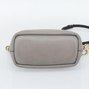 Chloe Hand Bag Leather 2way Gray Gold Auth bs36618A-5