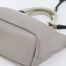 Chloe Hand Bag Leather 2way Gray Gold Auth bs36618A-15