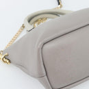 Chloe Hand Bag Leather 2way Gray Gold Auth bs36618A-16