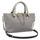 Chloe Hand Bag Leather 2way Gray Gold Auth bs36618A-1