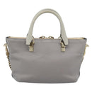 Chloe Hand Bag Leather 2way Gray Gold Auth bs36618A-2