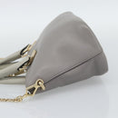 Chloe Hand Bag Leather 2way Gray Gold Auth bs36618A-3