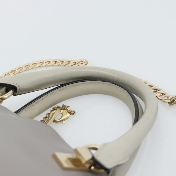 Chloe Hand Bag Leather 2way Gray Gold Auth bs36618A