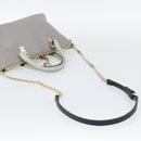 Chloe Hand Bag Leather 2way Gray Gold Auth bs36618A-9