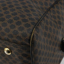 CELINE Macadam Canvas Boston Bag PVC Leather Black Gold Auth bs36619A-9