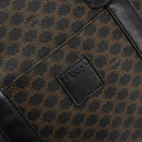 CELINE Macadam Canvas Boston Bag PVC Leather Black Gold Auth bs36619A-17