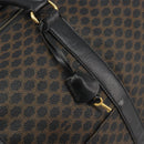 CELINE Macadam Canvas Boston Bag PVC Leather Black Gold Auth bs36619A-10