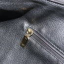 CELINE Macadam Canvas Boston Bag PVC Leather Black Gold Auth bs36619A-22
