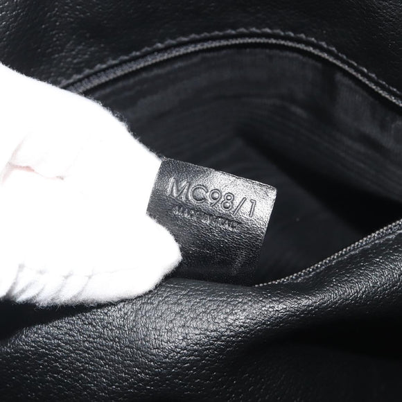 CELINE Macadam Canvas Boston Bag PVC Leather Black Gold Auth bs36619A