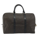 CELINE Macadam Canvas Boston Bag PVC Leather Black Gold Auth bs36619A-2