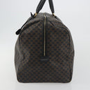 CELINE Macadam Canvas Boston Bag PVC Leather Black Gold Auth bs36619A-3