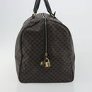 CELINE Macadam Canvas Boston Bag PVC Leather Black Gold Auth bs36619A-4