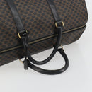 CELINE Macadam Canvas Boston Bag PVC Leather Black Gold Auth bs36619A-7
