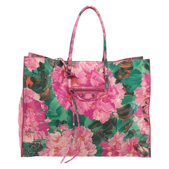BALENCIAGA The Paper Tote Bag Leather Pink 236701 Auth bs36620A