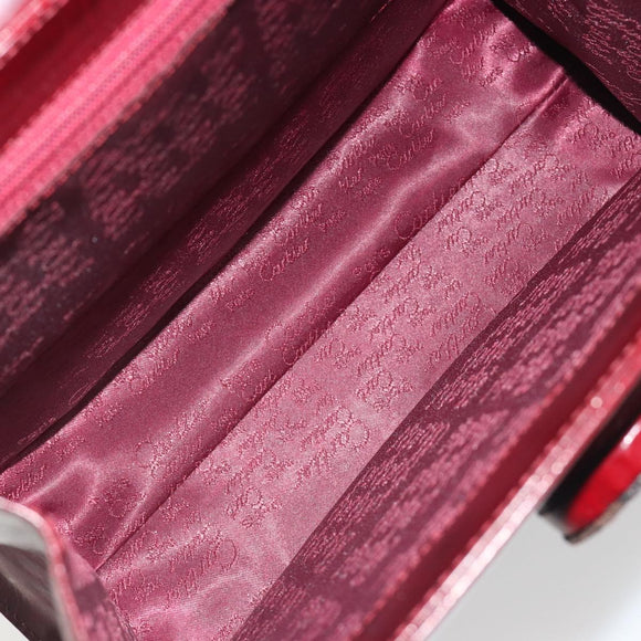 CARTIER Happy Birthday Hand Bag Patent leather Red Auth bs36621