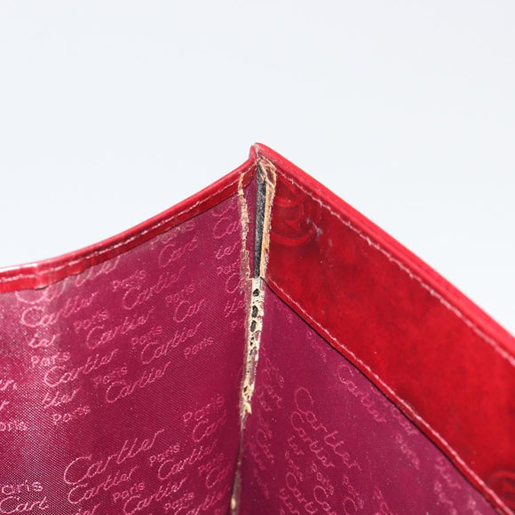 CARTIER Happy Birthday Hand Bag Patent leather Red Auth bs36621