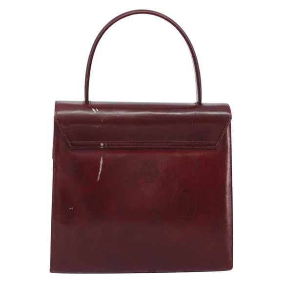 CARTIER Happy Birthday Hand Bag Patent leather Red Auth bs36621