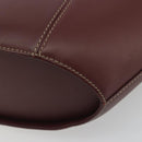 CARTIER Must Line Hand Bag Leather Bordeaux Gold Auth bs36622A-12