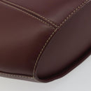 CARTIER Must Line Hand Bag Leather Bordeaux Gold Auth bs36622A-13