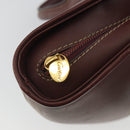 CARTIER Must Line Hand Bag Leather Bordeaux Gold Auth bs36622A-14