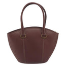 CARTIER Must Line Hand Bag Leather Bordeaux Gold Auth bs36622A-3