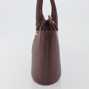 CARTIER Must Line Hand Bag Leather Bordeaux Gold Auth bs36622A-4