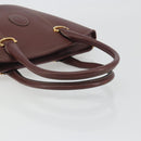 CARTIER Must Line Hand Bag Leather Bordeaux Gold Auth bs36622A-7